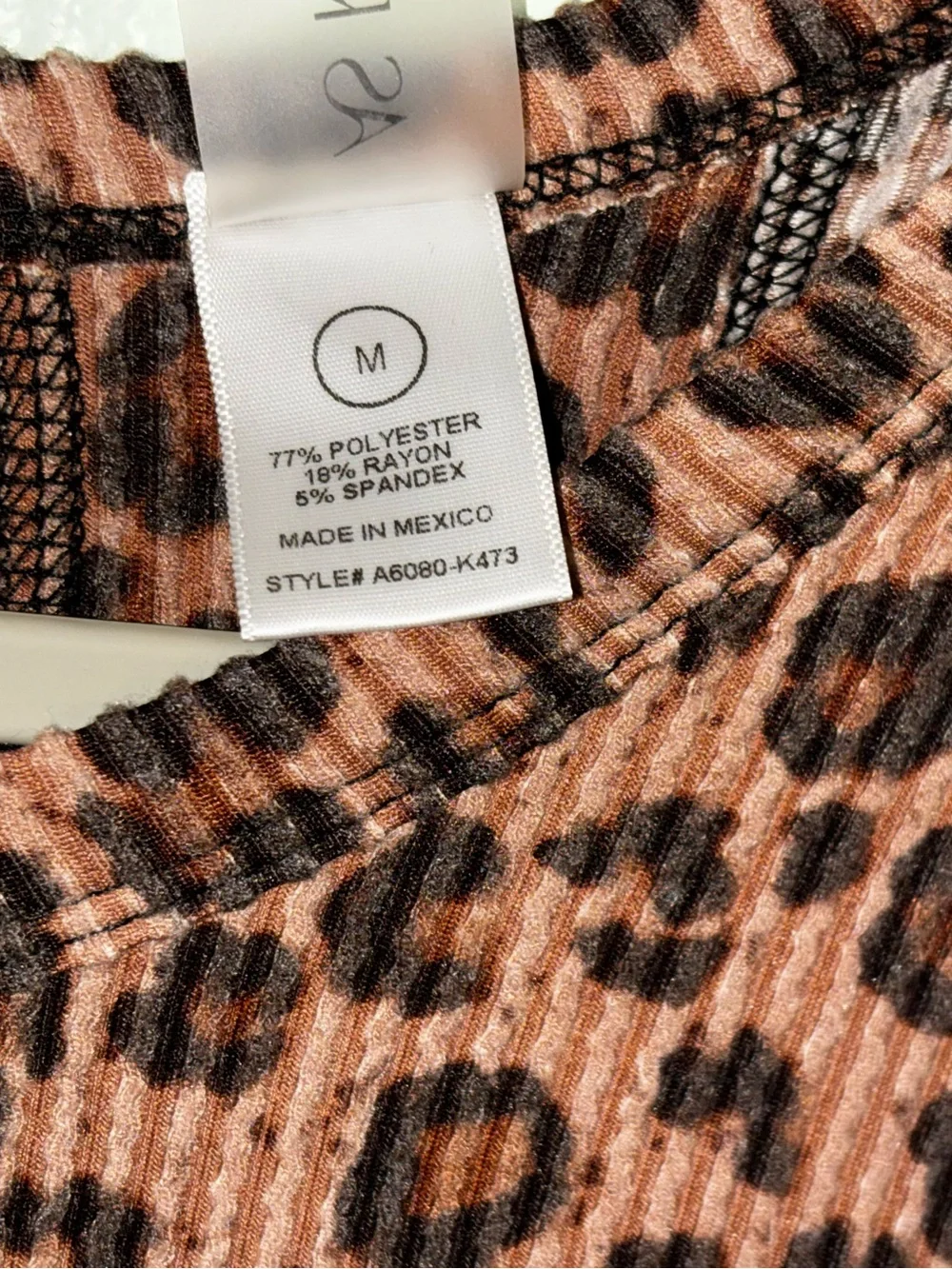 AS Revival leopard print long sleeve top with open back medium - Picture 3 of 4